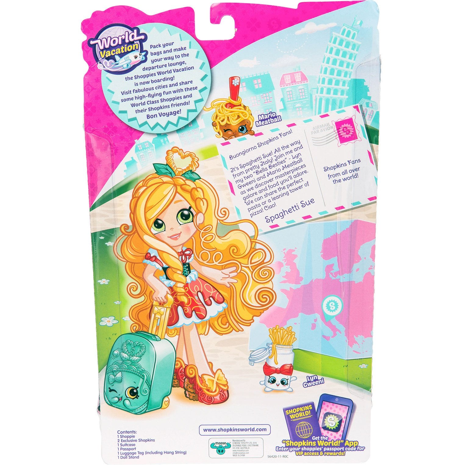 SHOPKINS SHOPPIES S8 W1 THEMED DOLL SINGLE PACK SPAGHETTI SUE