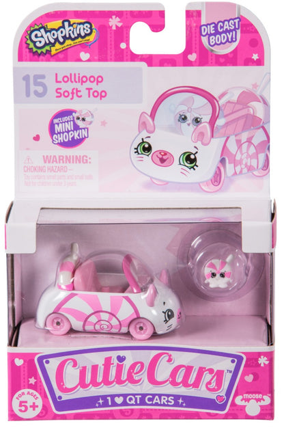 CUTIE CARS SHOPKINS S1 SINGLE PACK #15 LOLLIPOP SOFT TOP