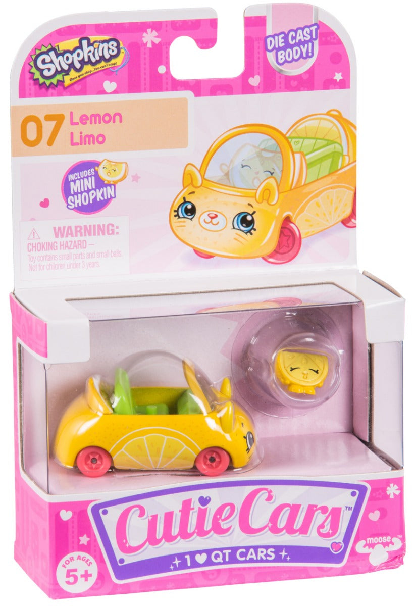 CUTIE CARS SHOPKINS S1 SINGLE PACK #07 LEMON LIMO