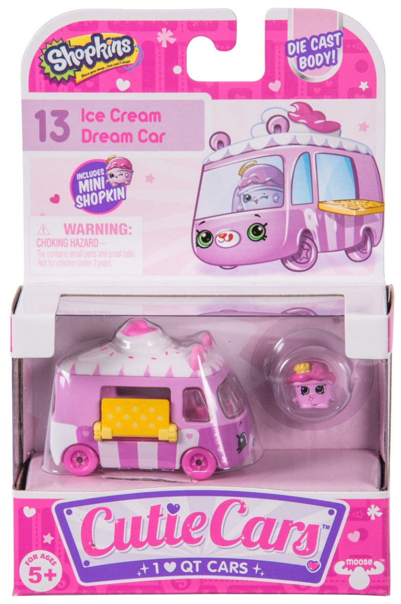 CUTIE CARS SHOPKINS S1 SINGLE PACK #13 ICE CREAM DREAM CAR
