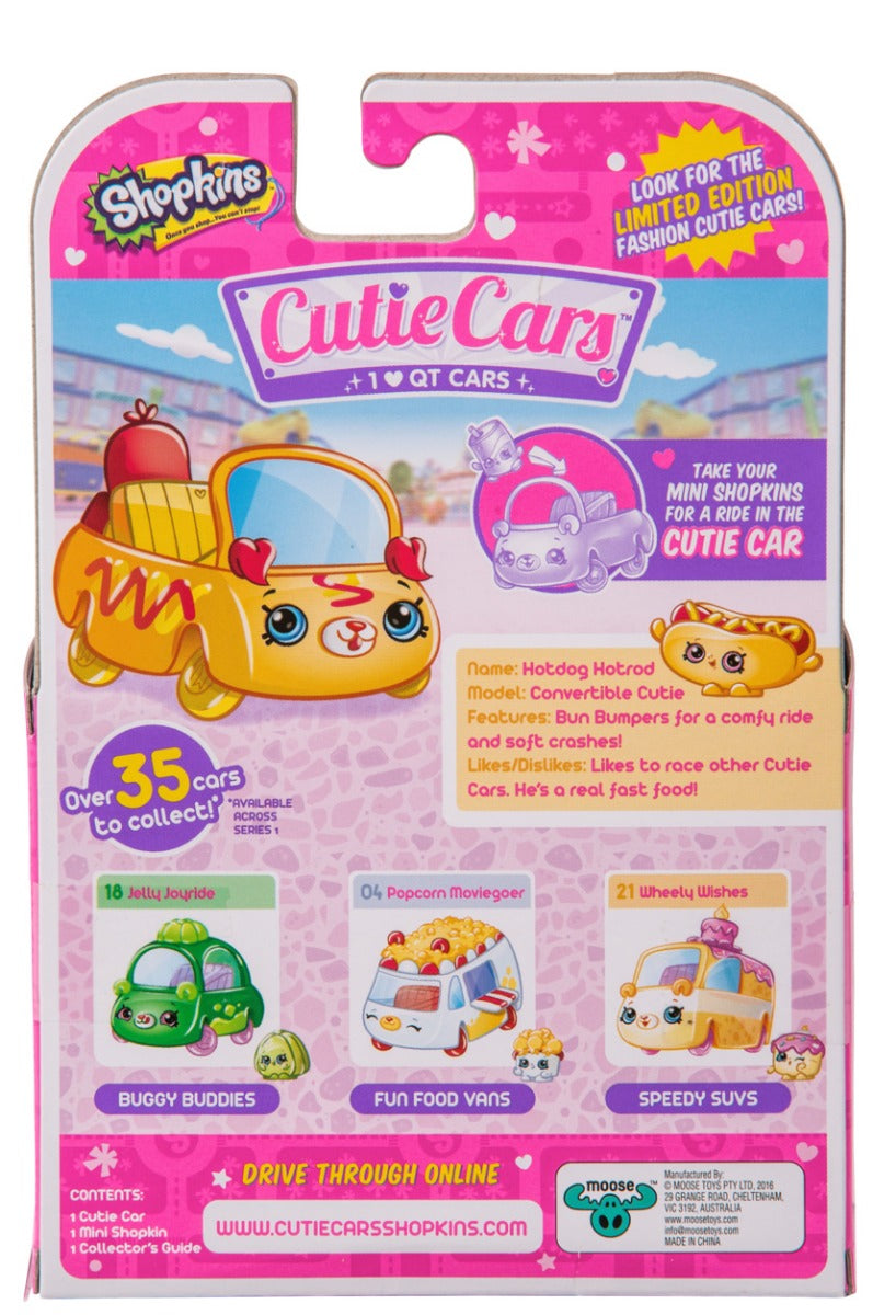 CUTIE CARS SHOPKINS S1 SINGLE PACK #16 IHOTDOG HOTROD