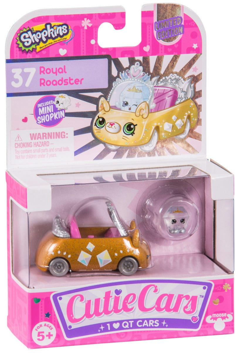 CUTIE CARS SHOPKINS S1 SINGLE PACK #37 ROYAL ROADSTER 