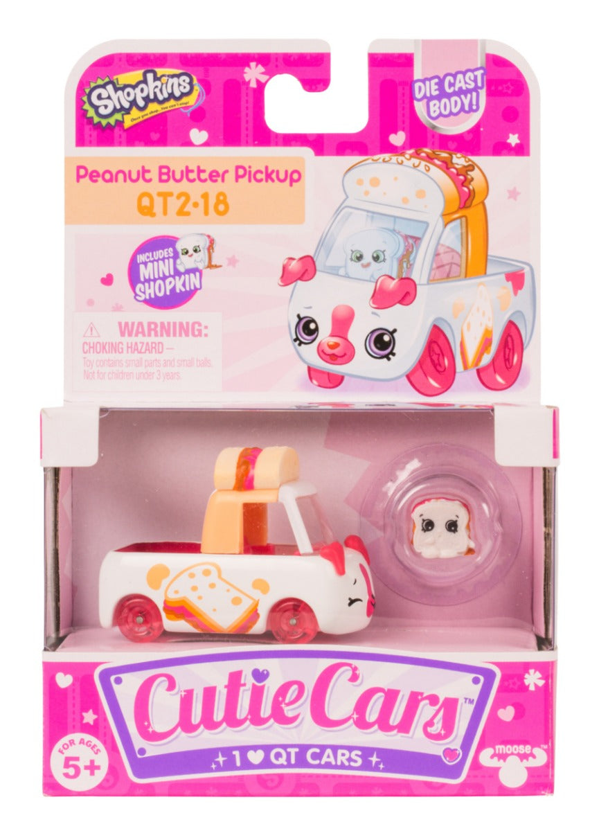 CUTIE CARS SHOPKINS S2 W1 SINGLE PACK QT2-18 PEANUT BUTTER PICKUP