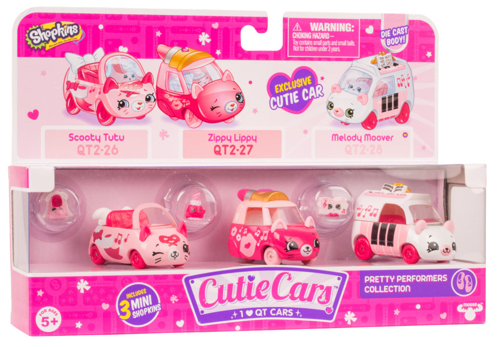 CUTIE CARS SHOPKINS S2 3 PACK PRETTY PERFORMERS COLLECTION