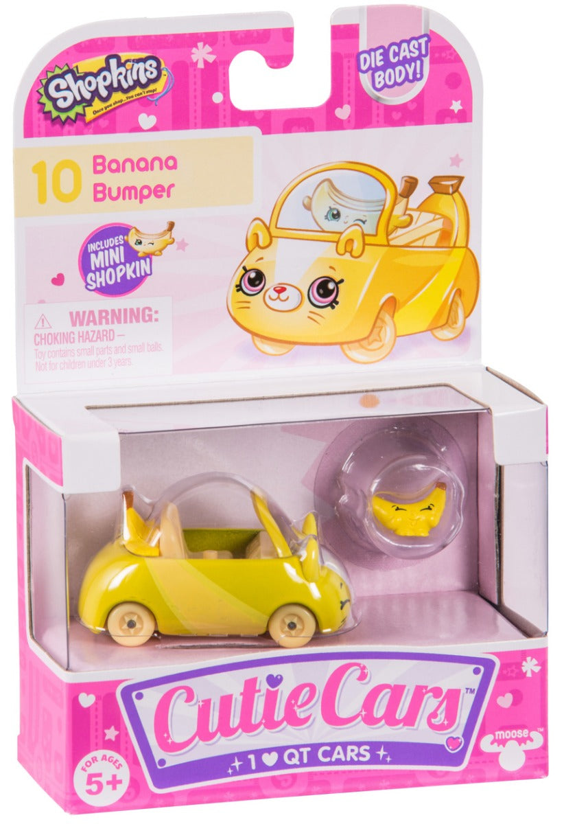 CUTIE CARS SHOPKINS S1 W2 SINGLE PACK #10 BANANA BUMPER