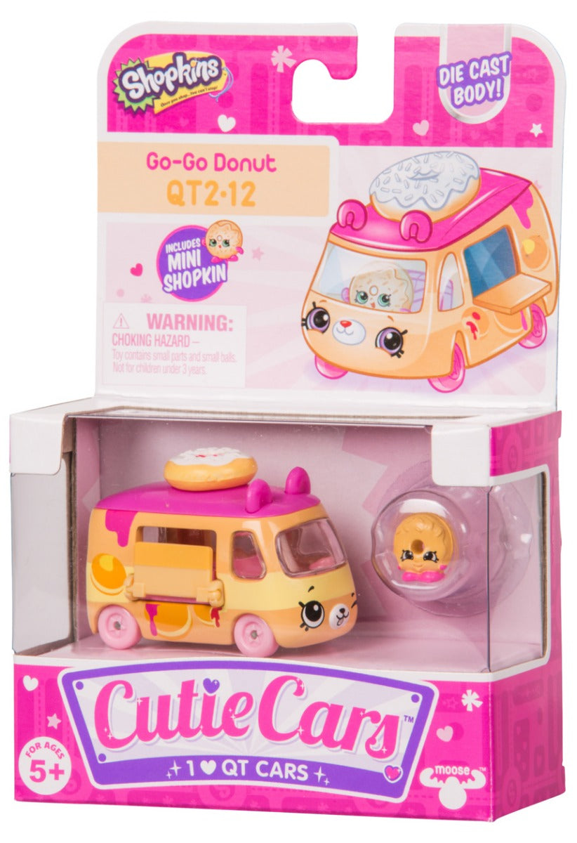 CUTIE CARS SHOPKINS S2 W2 SINGLE PACK QT2-12 GO-GO DONUT
