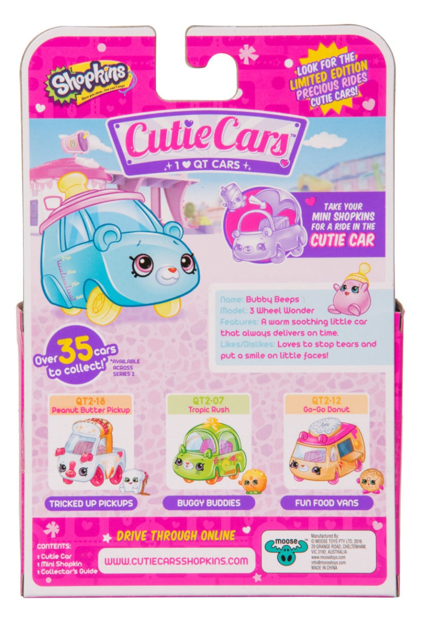 CUTIE CARS SHOPKINS S2 W2 SINGLE PACK QT2-14 BUBBY BEEPS