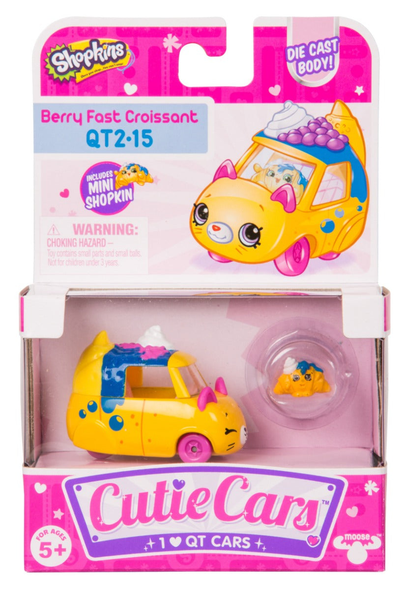 CUTIE CARS SHOPKINS S2 W3 SINGLE PACK QT2-15 BERRY FAST CROISSANT