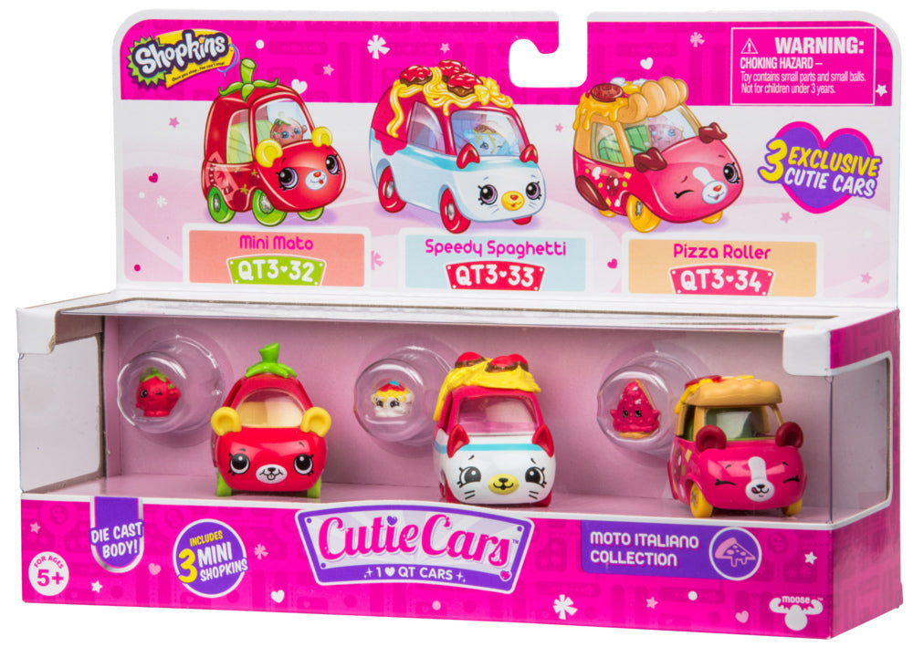 CUTIE CARS SHOPKINS S3 3 PACK MOTO ITALIANO COLLECTION