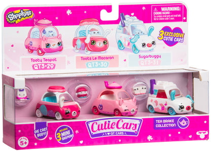 CUTIE CARS SHOPKINS S3 3 PACK TEA BRAKE COLLECTION