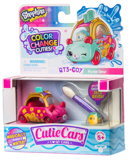 CUTIE CARS SHOPKINS W1 COLOR CHANGE PACK QT3-C07 PURSE GEAR