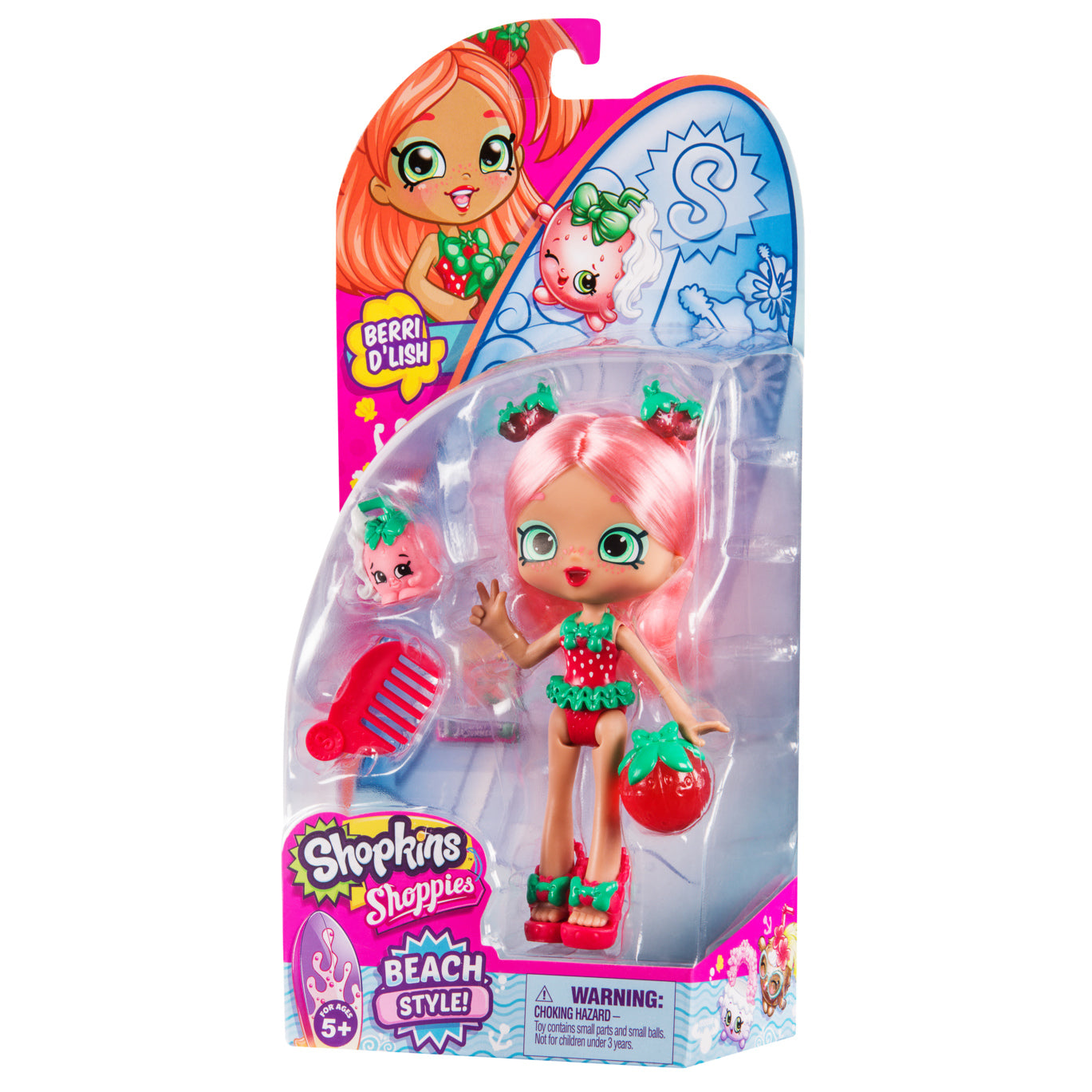 SHOPKINS SHOPPIES S8 W1 DOLL SINGLE PACK BERRI D'LISH