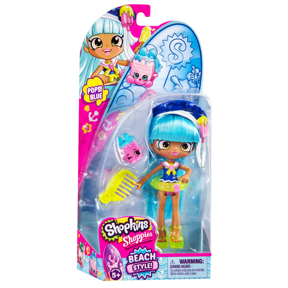 SHOPKINS SHOPPIES S8 W1 DOLL SINGLE PACK POPSI BLUE