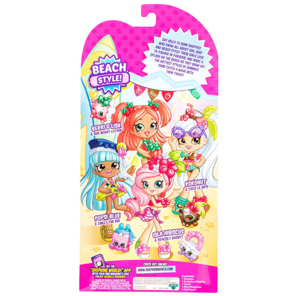 SHOPKINS SHOPPIES S8 W1 DOLL SINGLE PACK ISLA HIBISCUS