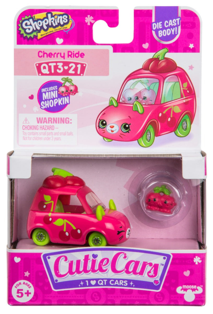 CUTIE CARS SHOPKINS S3 W2 SINGLE PACK QT3-21 CHERRY RIDE