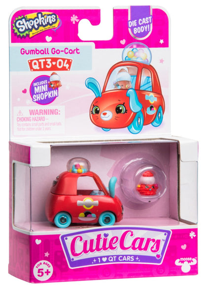 CUTIE CARS SHOPKINS S3 W2 SINGLE PACK QT3-04 GUMBALL GO-CART