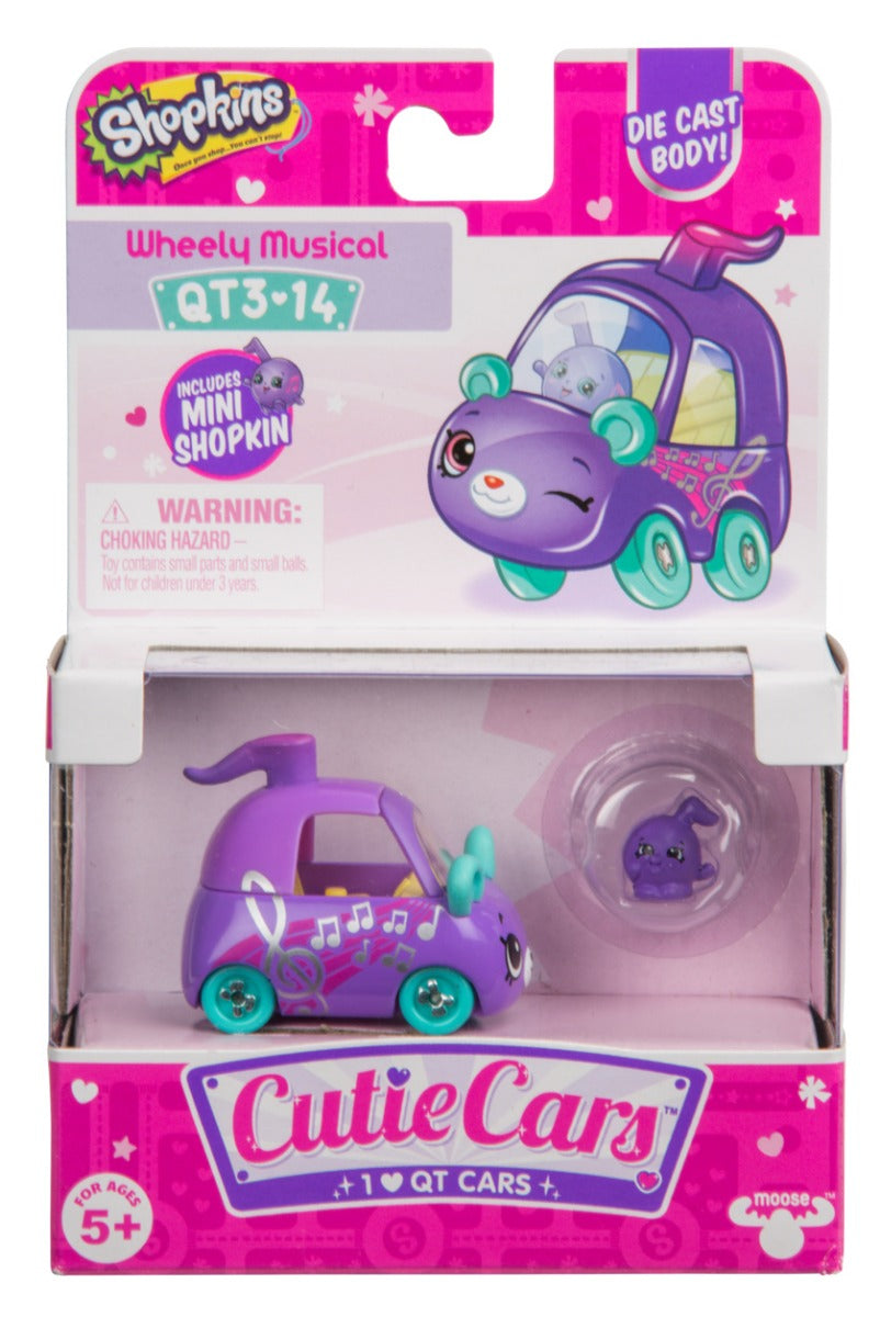 CUTIE CARS SHOPKINS S3 W2 SINGLE PACK QT3-14 WHEELY MUSICAL