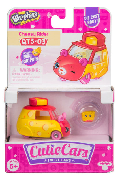 CUTIE CARS SHOPKINS S3 W2 SINGLE PACK QT3-03 CHEESY RIDER
