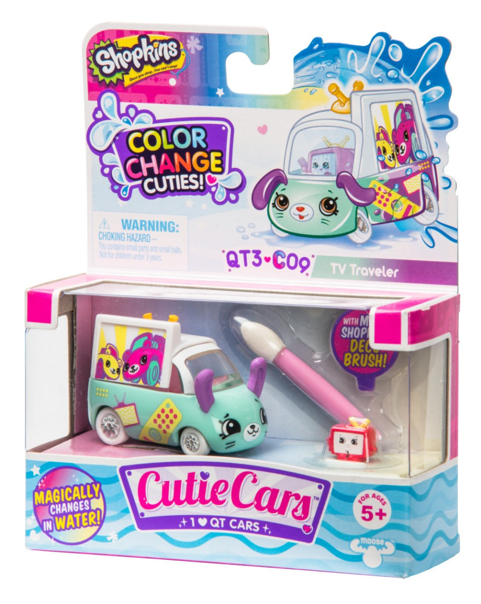 CUTIE CARS SHOPKINS W2 COLOR CHANGE PACK QT3-C09 TV TRAVELER
