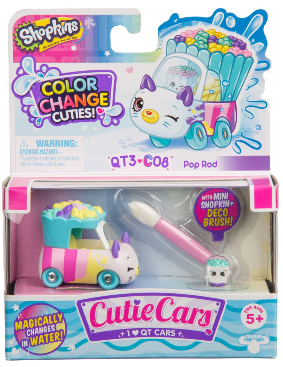 CUTIE CARS SHOPKINS W2 COLOR CHANGE PACK QT3-C08 POP ROD