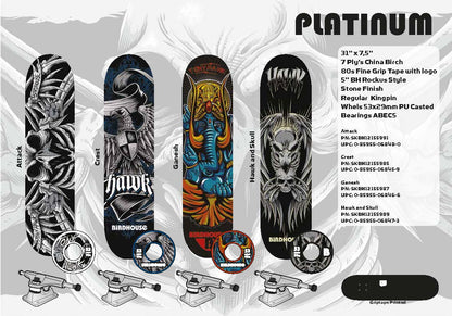 TONY HAWK BIRDHOUSE PLATINUM SERIES COMPLETE HAWK & SKULL