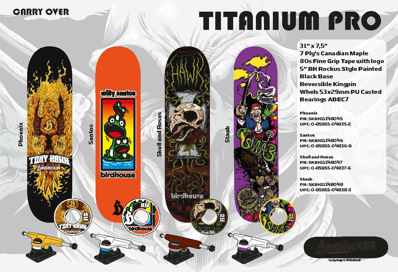 TONY HAWK BIRDHOUSE TITANIUM SERIES COMPLETE PHOENIX