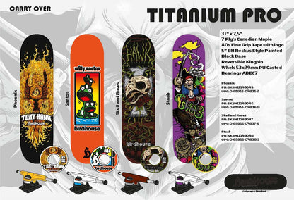 TONY HAWK BIRDHOUSE TITANIUM SERIES COMPLETE SKULL & ROSES