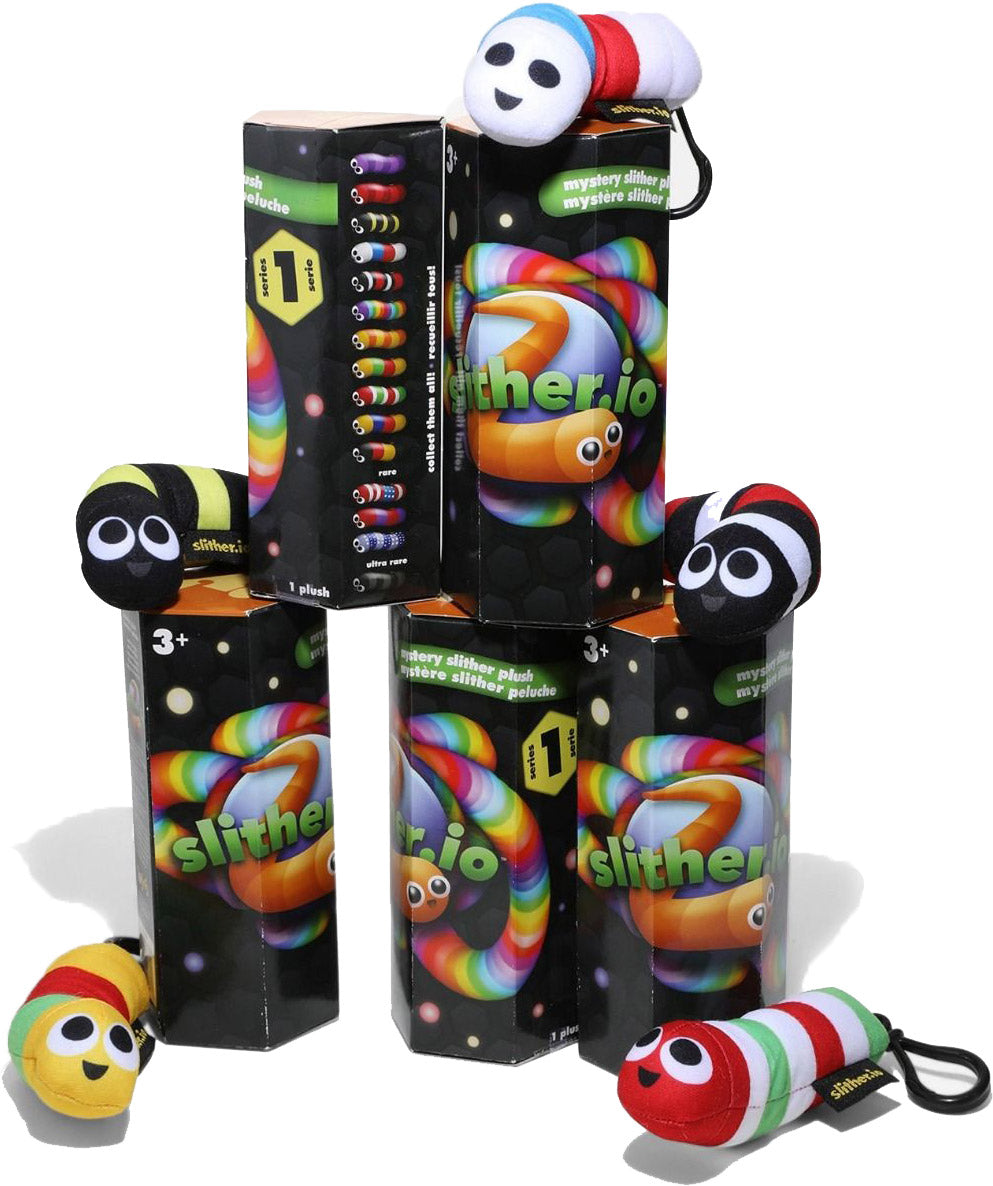 SLITHER.IO S1 BLIND BOX PLUSH W/ CLIP (SET OF 5)