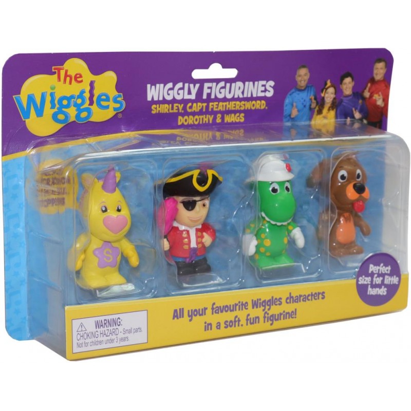THE WIGGLES WIGGLY FIGURINES 4 PACK (Shirley, Capt Feathersword, Dorothy & Wags)